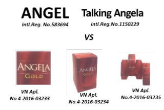 Các nhãn hiệu xin đăng ký  “ANGELA GOLD, hình” bị phản đối